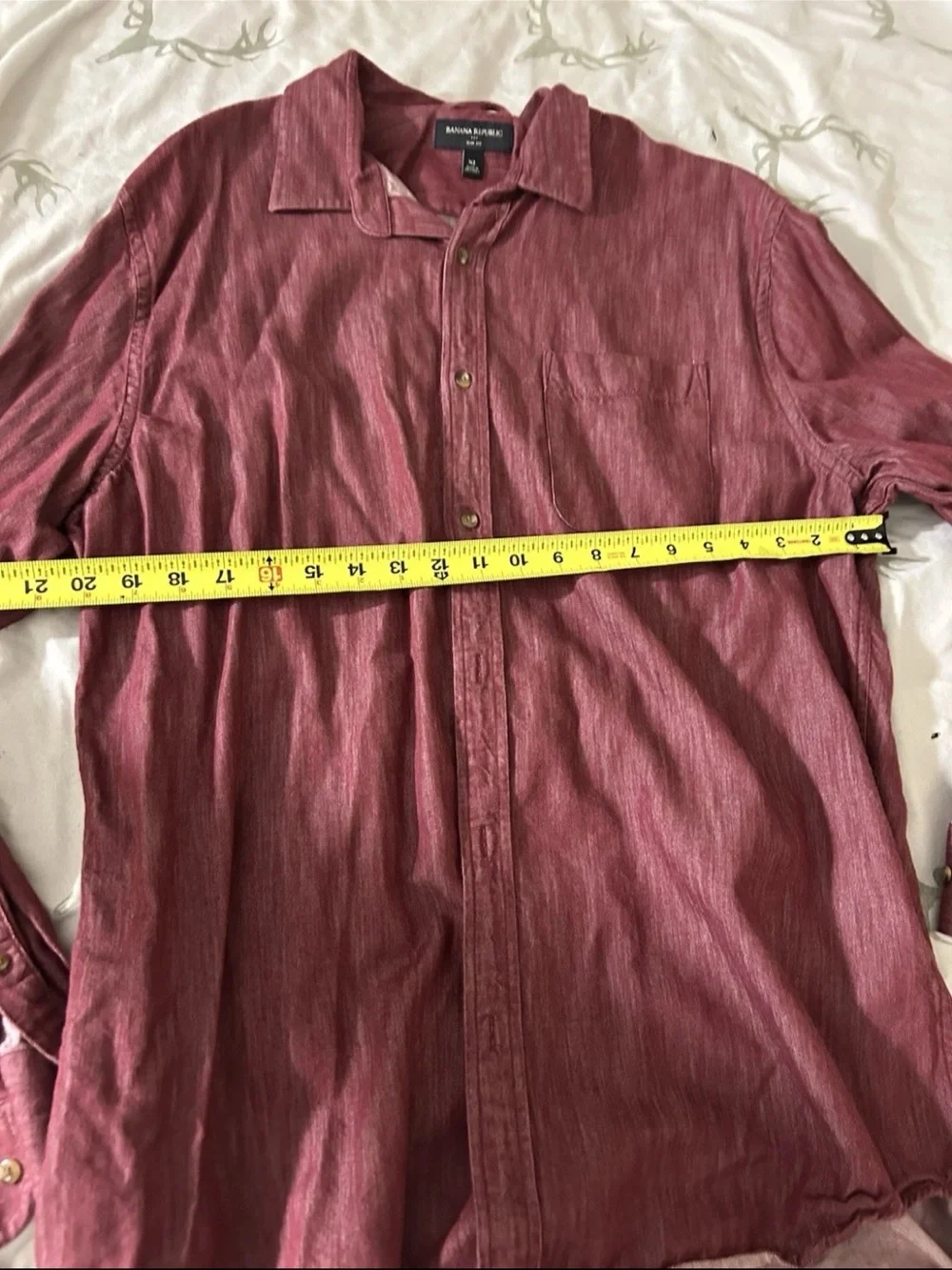 XL Men's Banana Republic Long-Sleeve Button-Up Shirt - Burgundy